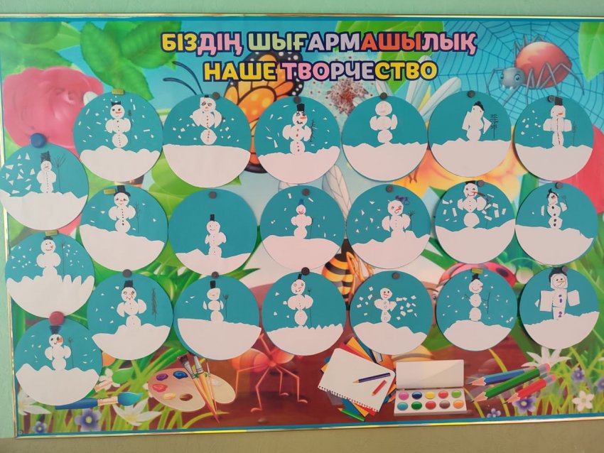 Аппликация  "Снеговик" пред группа